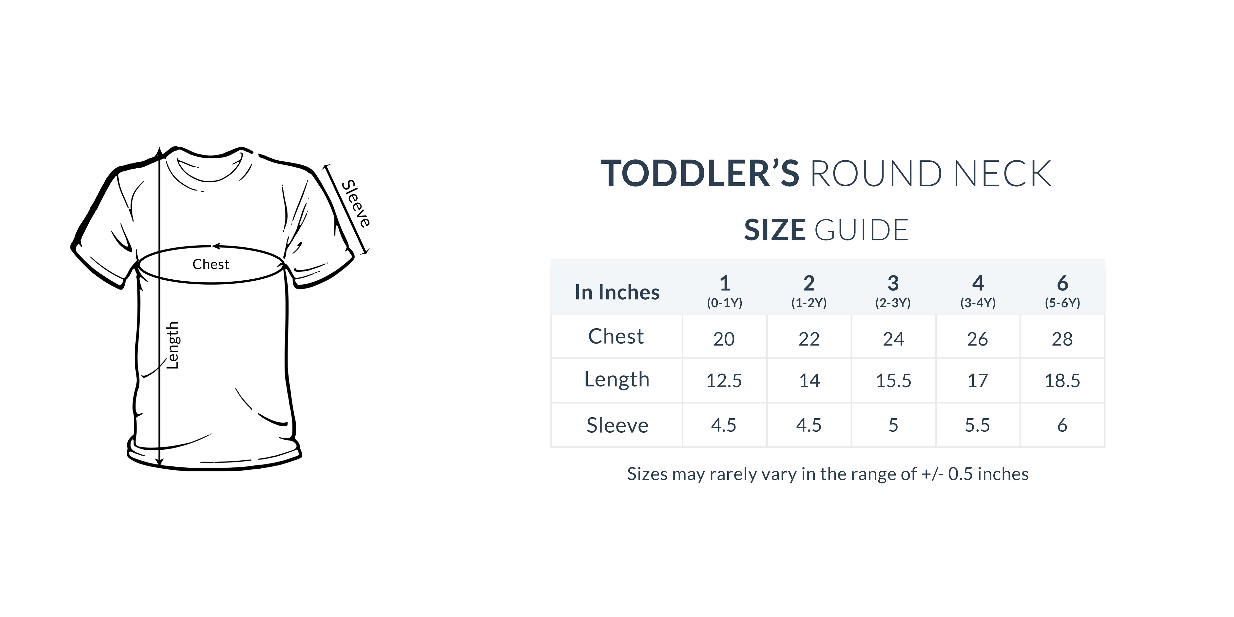 5t shirt dimensions